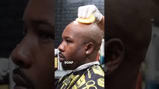 Bald head shave treatment  to prevent irritation. NO RAZOR BUMPS #barber #shaving #razorbumps