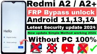 Redmi A2 FRP Bypass Android 13 | New Trick | Redmi A2+ Google Account Bypass Without Pc 2024