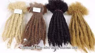 Afro Kinky Curly Human Hair Textured Loc Extensions With Curly Tips #texturedlocs  #locextensions