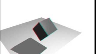 3D Anaglyph Hovering and Rotating Cube