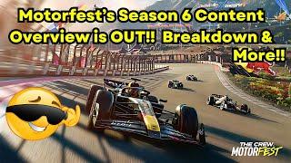 Motorfest’s Season 6 Content Overview Article is OUT!! (New Playlist Info, Event Type & More)