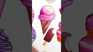 no! drawing and painting a summer ice cream - part 2/2🩷 Birthday Candy Land Art 🩷