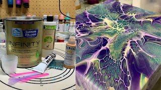 #96 How I Mix Up My Paints & Spectacularly Shimmery Emerald Bloom | Acrylic Pour Painting | Fluid