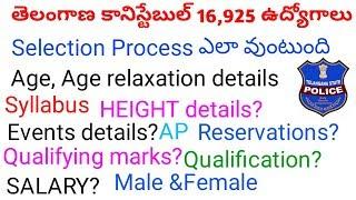 TSLPRB constabel notification full details, age, salary, syllabus, qualification, age relaxations