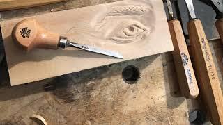 Intaglio legno - Intagliare un occhio in bassorilievo  #carving #intaglio  #occhio #bassorilievo