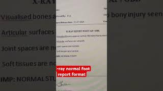 X-ray foot report format #ray #radiology #radiologist #radiologytechnologist #medicalimaging #ctscan