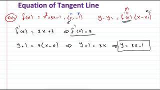 Eq of Tangent Line