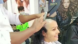 Indian Girl Headshave in Salon