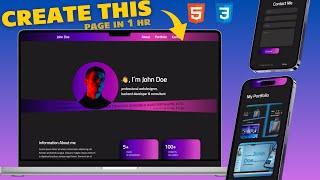 How to Portfolio Responsive Website using HTML CSS Only | Step by Step Tutorial