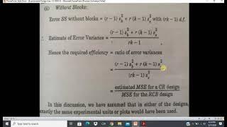 Estimated efficacy of RCB design to CR design | Stats | Experimental Design