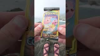 Opening Pokemon Cards by the Ocean - Cosmic Eclipse Dollar General Mini Packs #Shorts