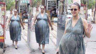 PREGNANT Surveen Chawla Spotted walking with With HUGE Baby Bump In Mumbai