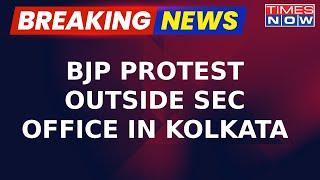 Breaking News: BJP Workers Stage Protest Outside SEC Office In Kolkata Over Violence During Poll