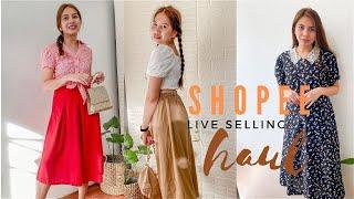 SHOPEE LIVE SELLING HAUL (thrifted clothes) + tutorial