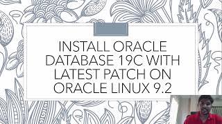 (Part-1)Install Oracle Database 19c with latest patch 19.19 on linux 9 2