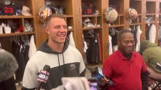  Hilarious Christian McCaffrey - Kyle Juszczyk exchange in 49ers locker room; Harvard vs Stanford