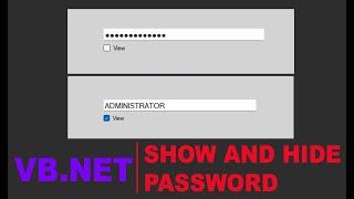 VB.NET - HOW TO SHOW AND HIDE PASSWORD | WITH SOURCE CODE