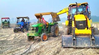 JCB 3dx Xpert Loading Mud Trolley | John Deere Tractor | Sonalika Di 47 rx | Swaraj 744 Fe Plus 735