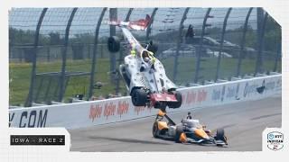 Sting Ray Robb goes airborne in wild last-lap incident at Iowa | INDYCAR