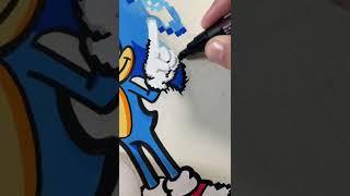 sonic drawing with pixel effect￼