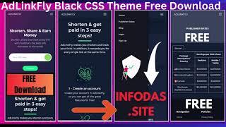 AdLinkFly Black css theme Free Download | URL shortener Theme Free | Black css theme adlinkfly
