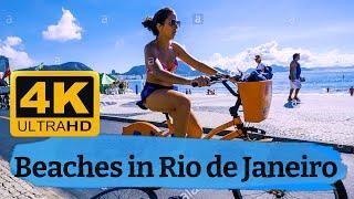 Walk in Vieira Souto Avenue, Rio beaches 4K