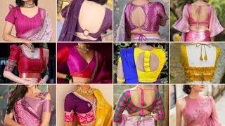 Trending Back Neck blouse designs/ Boat neck latest blouse designs/ Silk saree blouse neck designs