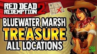  Red Dead Redemption 2 Online  BLUEWATER MARSH Treasure Map Location - All Locations - RDR2