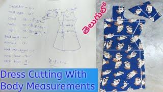 Panjabi Dress Cutting With Body Measurements For Beginners || Body Measurements తో డ్రస్ కటింగ్