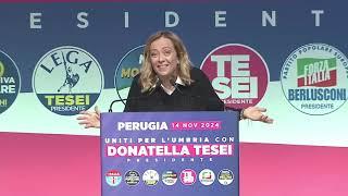 Una straordinaria Giorgia Meloni interviene in diretta a Perugia. Assolutamente da non perdere!