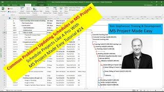 How to update and solve update problems in MS Project Made Easy, this video answers viewer questions