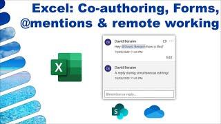 EXCEL: Co-author, share, use @mentions & Forms on SharePoint & Teams