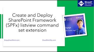 Create and deploy SharePoint Framework SPFx listview command set extension