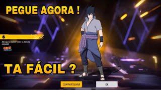 PEGANDO O SASUKE NO EVENTO TOKEN ROYALE FREE FIRE ! (PARCERIA NARUTO X FREE FIRE) TÁ FÁCIL ?