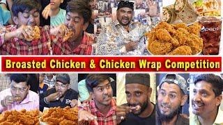 Broasted Chicken & Chicken Wrap With Cold Drink Competition | 5 Members Challenge | Ali Khan Chotu