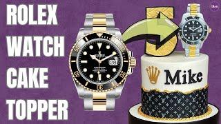 Simple Edible Rolex Watch Cake Topper