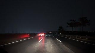 Highway Driving at Night in the Rain - Asan to Seoul in Korea (No Talking, No Music)