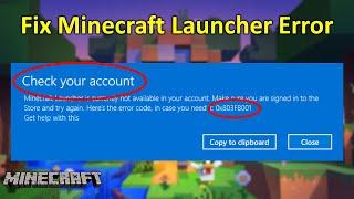 How to Fix Minecraft Launcher is Currently Not Available in Your Account Error Code 0x803F8001