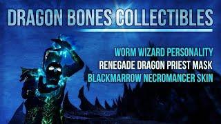 ESO Dragon Bones - Worm Wizard Personality,Blackmarrow Necromancer Skin,Renegade Dragon Priest Mask