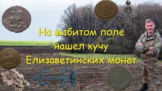 На выбитом поле нашел кучу Елизаветинских монет 