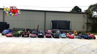 Kruz Playing With His Power Wheels Ride On Cars and Trucks! Power Wheels Collection!