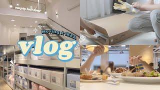 move in vlog | Empty loft apartment tour, building IKEA furniture🪑 , aesthetic room makeover 