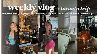 Getting Into A Productive Routine, Week Of Workouts, Grocery Shop, Cleaning + Toronto Trip | VLOG