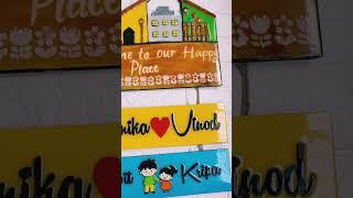 Handmade Nameplate/how to make nameplate at home/Best out of waste/handmade ideas #shorts