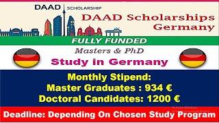 DAAD Scholarship 2024 | Fully Funded | How to Apply: Step by Step Process | Study in Germany