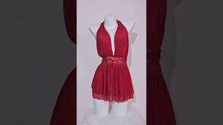 FW630178 www.fleurwhisper.com    #nightdress #reddress #mesh #babydoll #dress #fleurwhisper