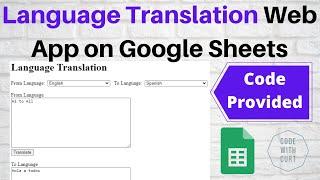 Language Translation Web App on Google Sheets