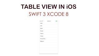 How To Create A Table View In Xcode 8 Using Swift 3