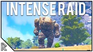 Intense PVP Raid! - Rock Golem HELP! - Ark Survival Evolved "The Volcano" PVP #14