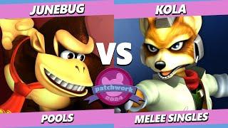 Patchwork 2024 - Junebug (Donkey Kong) Vs. Kola (Fox) Smash Melee - SSBM